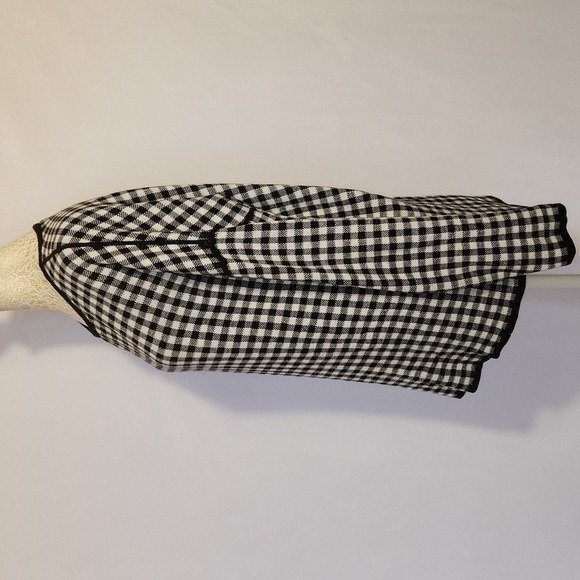 J Jill Sweater Black Gingham Reversable Crew Neck Long Sleeve Farmhouse Size M - Picture 6 of 13